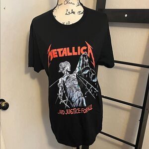 Metallica And Justice For All Music Band Black Pullover Graphic T-Shirt